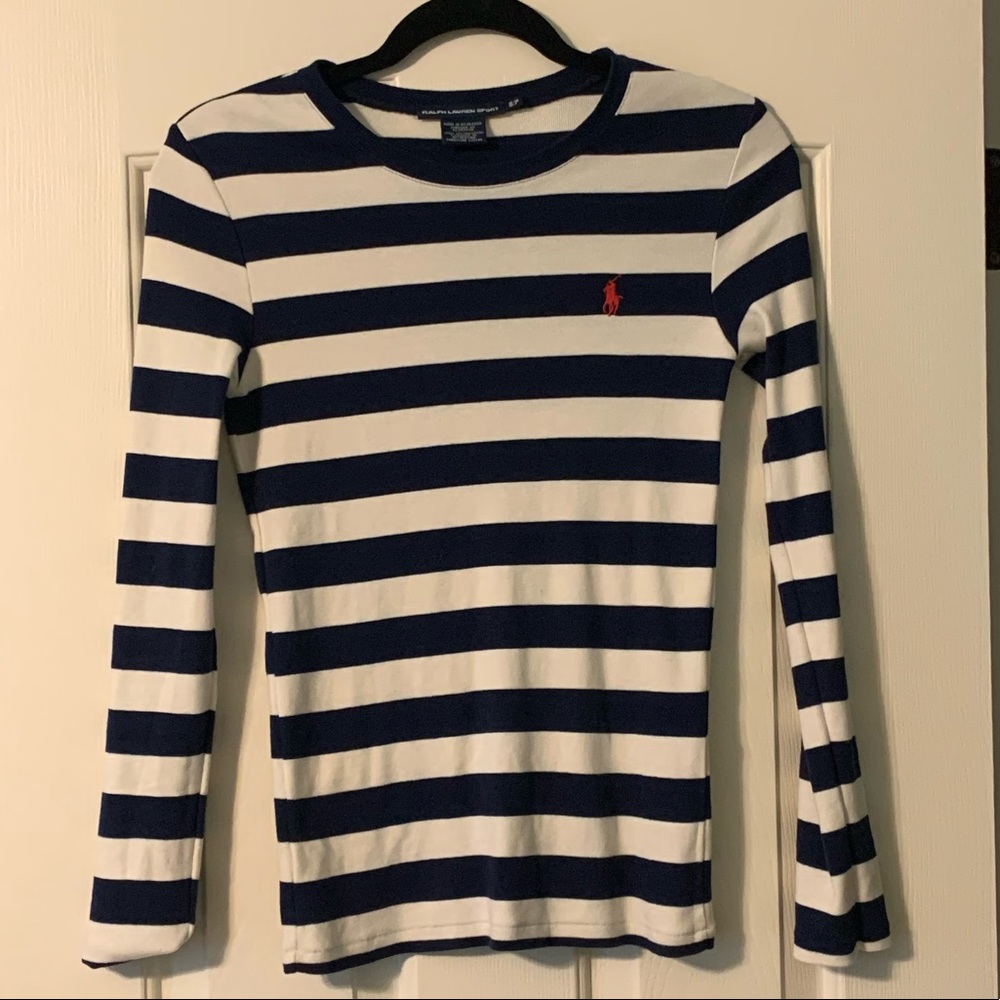 ralph lauren blue & cream striped long sleeve